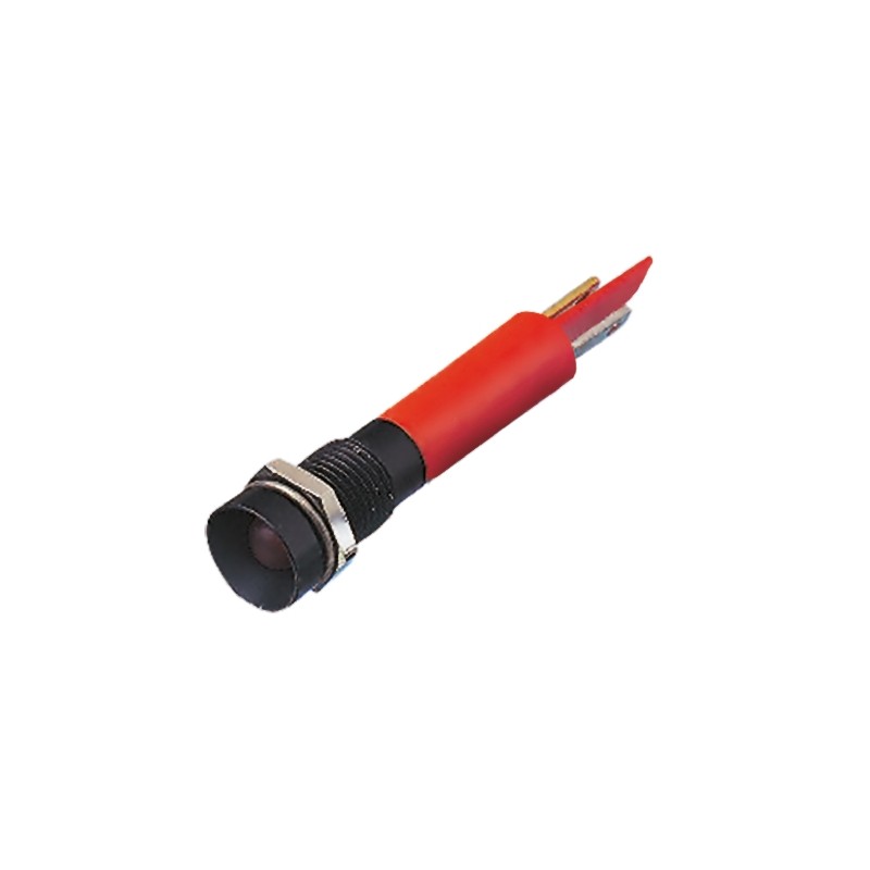 1 pcs - CML Innovative Technologies Red Panel Mount Indicator, 130V ac, 8mm Mounting Hole Size, Solder Tab Termination, IP67