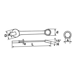 1 pcs - SAM Combination Spanner, 20mm, Metric, Height Safe, Double Ended, 230 mm Overall