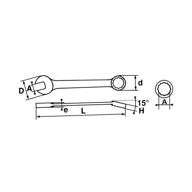 1 pcs - SAM Combination Spanner, 20mm, Metric, Height Safe, Double Ended, 230 mm Overall