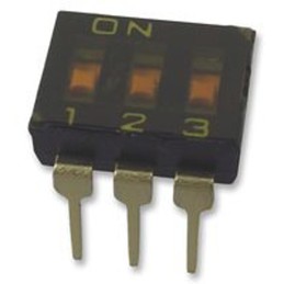 250 pcs - Omron 3 Way Through Hole DIP Switch 3PST