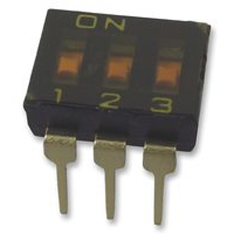 250 pcs - Omron 3 Way Through Hole DIP Switch 3PST