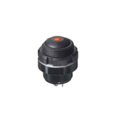 1 pcs - APEM IZ Series Illuminated Push Button Switch, Momentary, Panel Mount, 15mm Cutout, 1 NO, Red LED, 48V dc, IP67