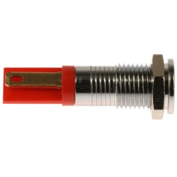 1 pcs - RS PRO Red Panel Mount Indicator, 2V dc, 8mm Mounting Hole Size, Solder Tab Termination