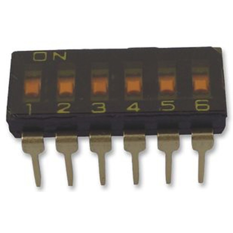 5 pcs - Omron 6 Way Through Hole DIP Switch 6P