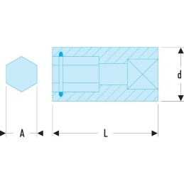 1 pcs - Facom 1/4 in Square, 22 mm Overall