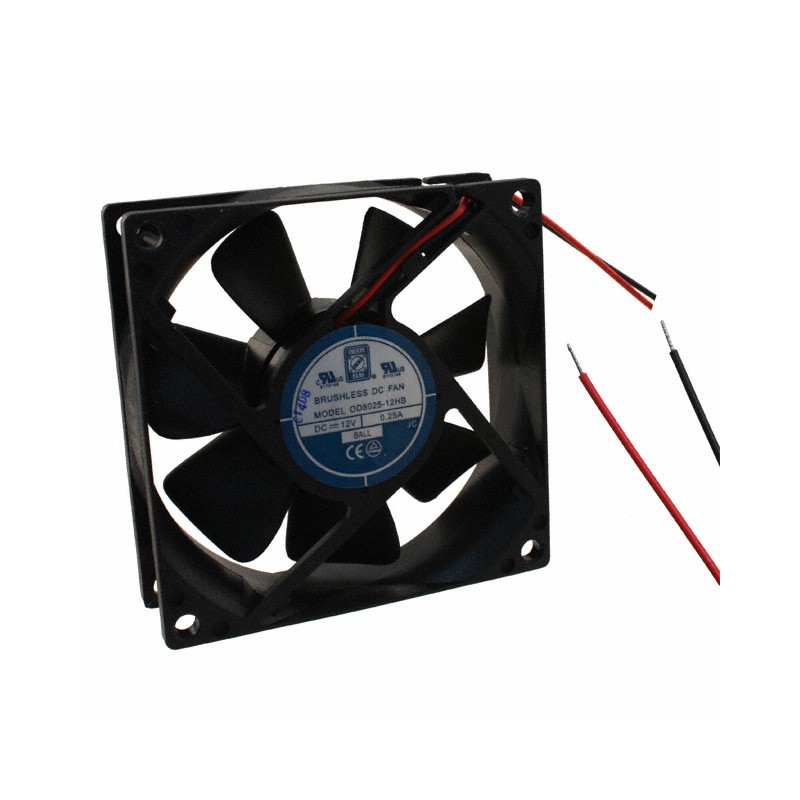1 pcs : OD8025-12HB - FAN AXIAL 80X25MM 12VDC WIRE