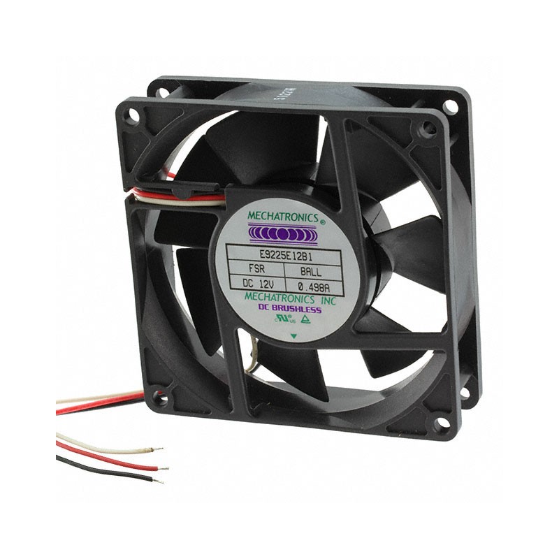 1 pcs : E9225E12B1-FSR - FAN AXIAL 92X25MM 12VDC WIRE