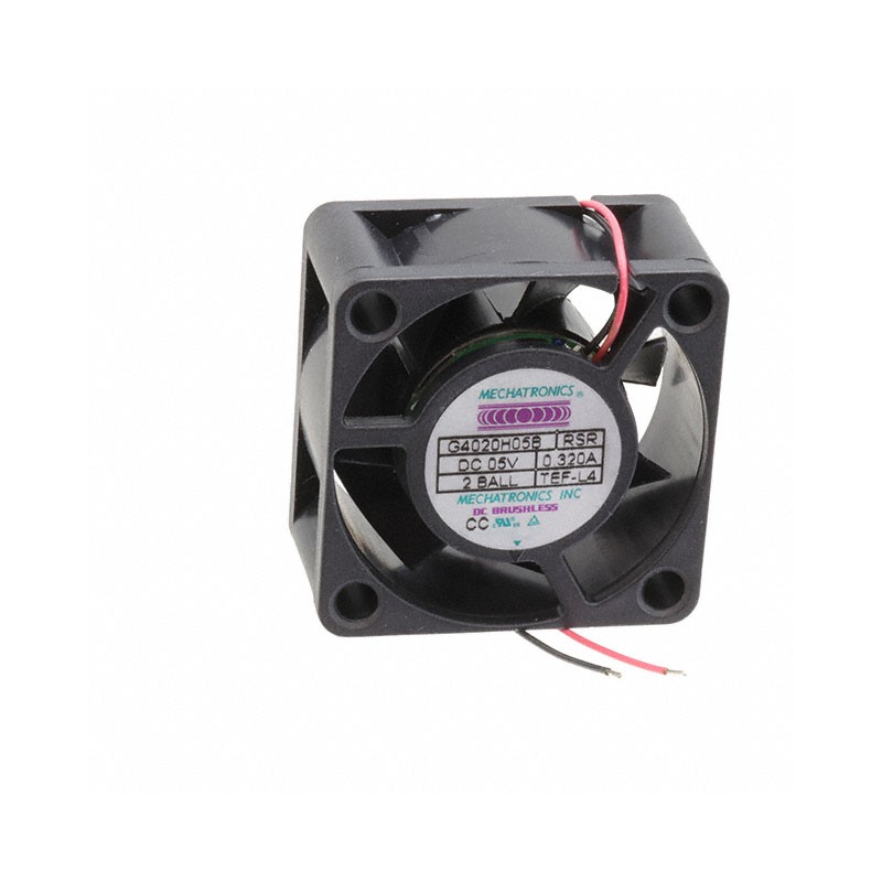 1 pcs : G4020H05B-RSR-CC-TEF-L4 - FAN AXIAL 40X20MM BALL 5VDC WIRE