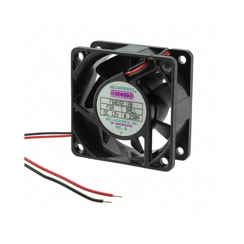 1 pcs : F6025E12B-FHR-EM - FAN AXIAL 60X25MM 12VDC WIRE