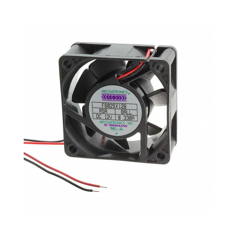 1 pcs : F6025X12B-FHR-EM - FAN AXIAL 60X25MM 12VDC WIRE