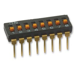 250 pcs - Omron 8 Way Through Hole DIP Switch 8P