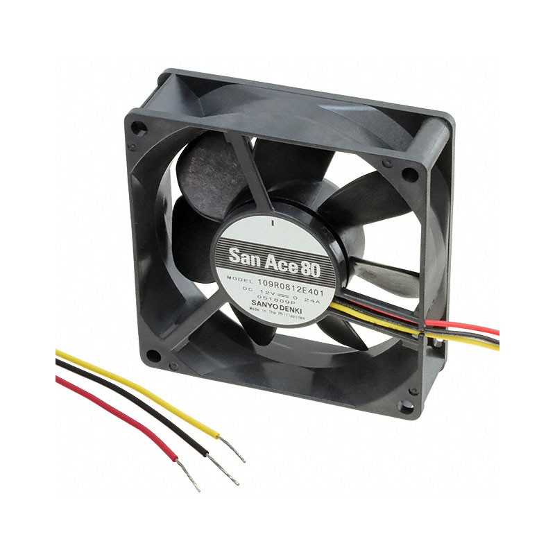 1 pcs : 109R0812E401 - FAN AXIAL 80X25MM 12VDC WIRE