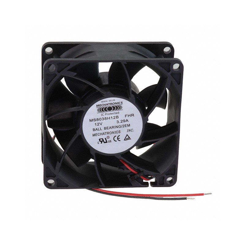 1 pcs : MS8038H12B-FHR-2EM - FAN AXIAL 80X38MM 12VDC WIRE