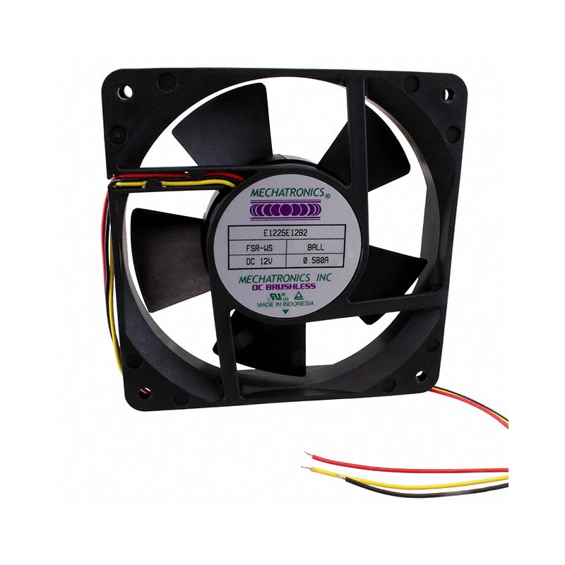 1 pcs : E1225E12B2-FSR-WS - FAN AXIAL 120X25MM 12VDC WIRE
