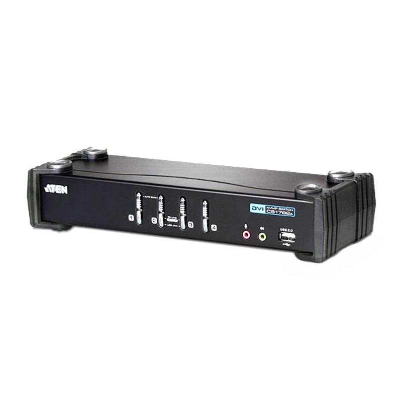 1 pcs - Aten 4 Port USB DVI KVM Switch, 3.5 mm Stereo 1920 x 1200 Maximum Resolution