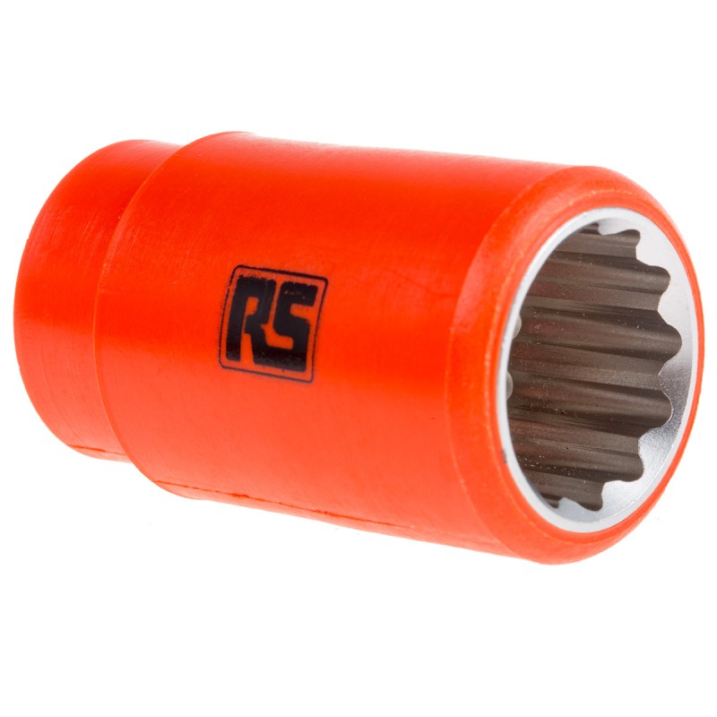 1 pcs - ITL Insulated Tools Ltd 1/2 in Drive 19mm Insulated Standard Socket, 12 point, VDE/1000V, 50 mm Overall Length