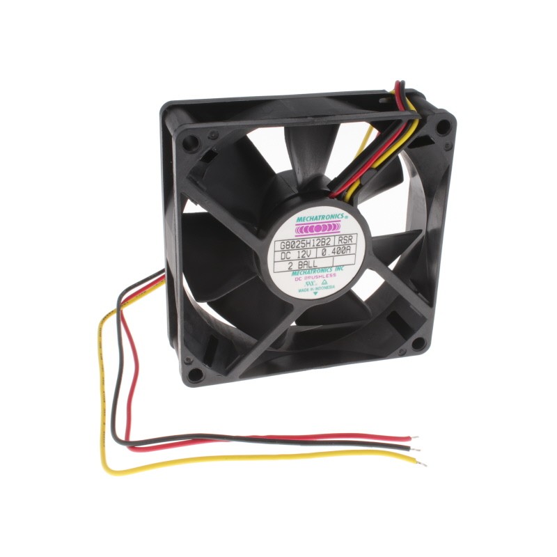 1 pcs : G8025H12B2-RSR - FAN 80X25MM BALL 12VDC WIRE