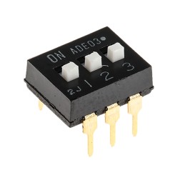 10 pcs - TE Connectivity 3 Way Through Hole DIP Switch SPST