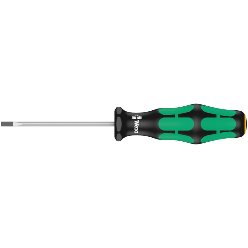 1 pcs - Wera Slotted Screwdriver, 2.5 mm Tip, 60 mm Blade, 130 mm Overall