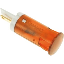 1 pcs - Apem Orange Panel Mount Indicator, 110V ac, 12mm Mounting Hole Size, Faston, Solder Lug Termination
