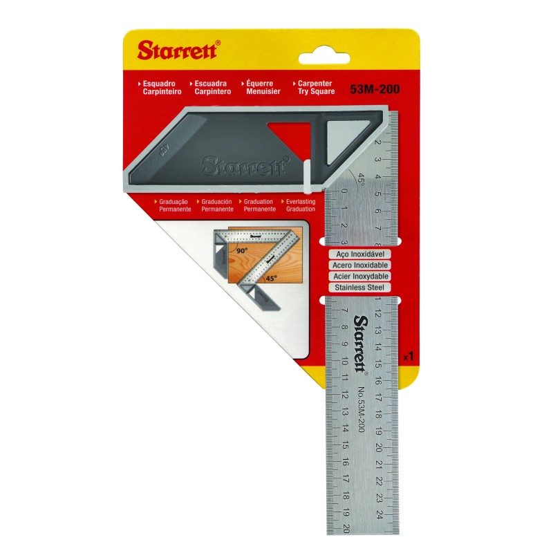 1 pcs - Starrett 200 mm Engineers Try Square