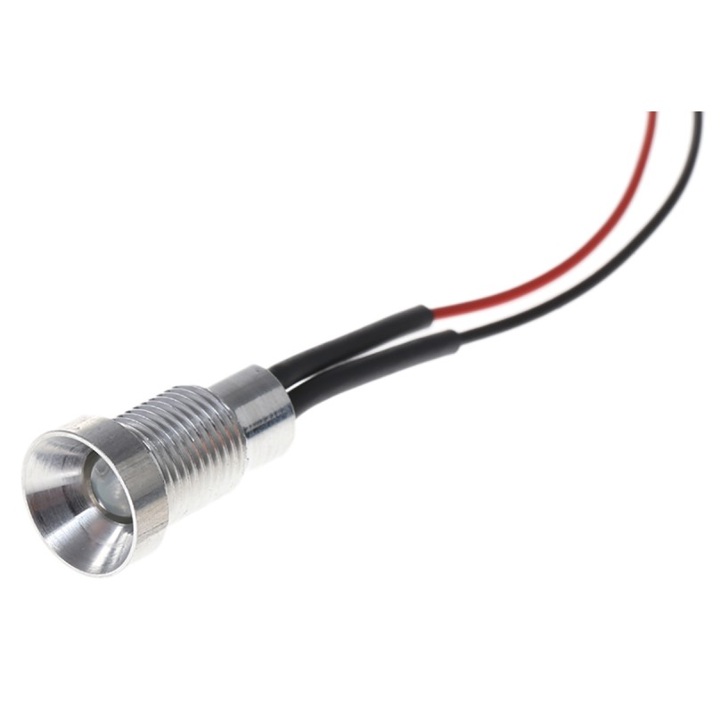 1 pcs - Oxley Blue Panel Mount Indicator, 8mm Mounting Hole Size, Lead Wires Termination, IP67