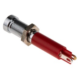 1 pcs - RS PRO Red Panel Mount Indicator, 24V dc, 6mm Mounting Hole Size, Solder Tab Termination