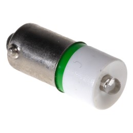 1 pcs - RS PRO Green LED Indicator Lamp, 130V ac, BA9s Base, 10mm Diameter, 570mcd