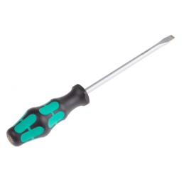 1 pcs - Wera Slotted Screwdriver, 7 mm Tip, 150 mm Blade, 255 mm Overall