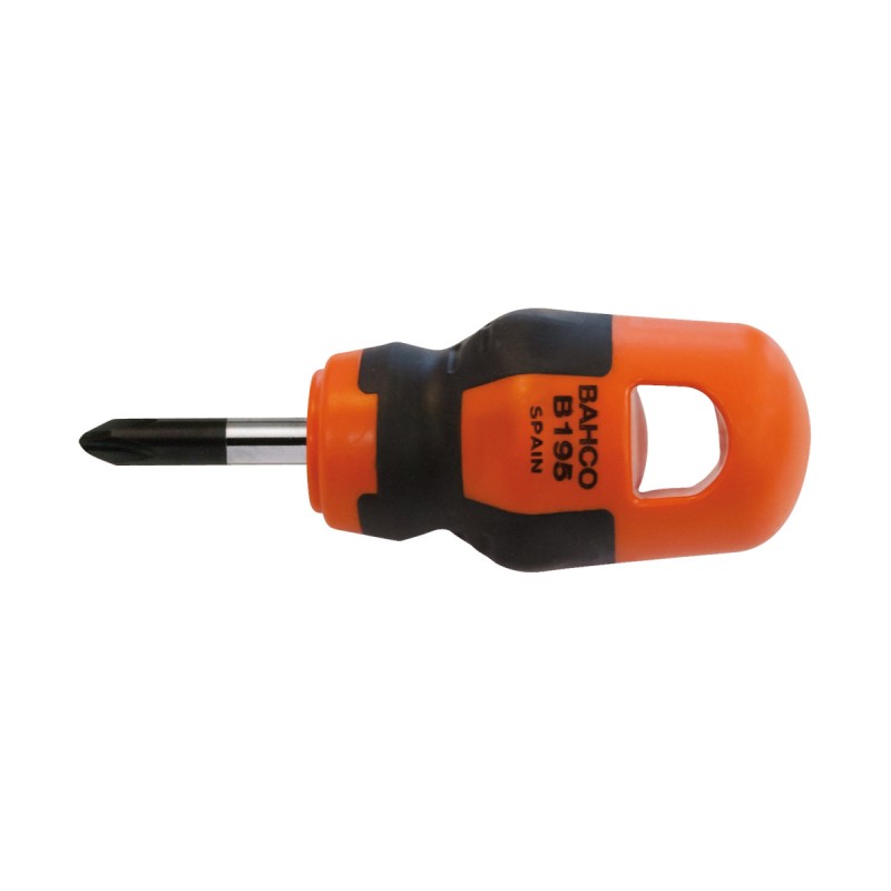 1 pcs - Bahco Phillips Stubby Screwdriver, PH2 Tip, 25 mm Blade, 85 mm Overall