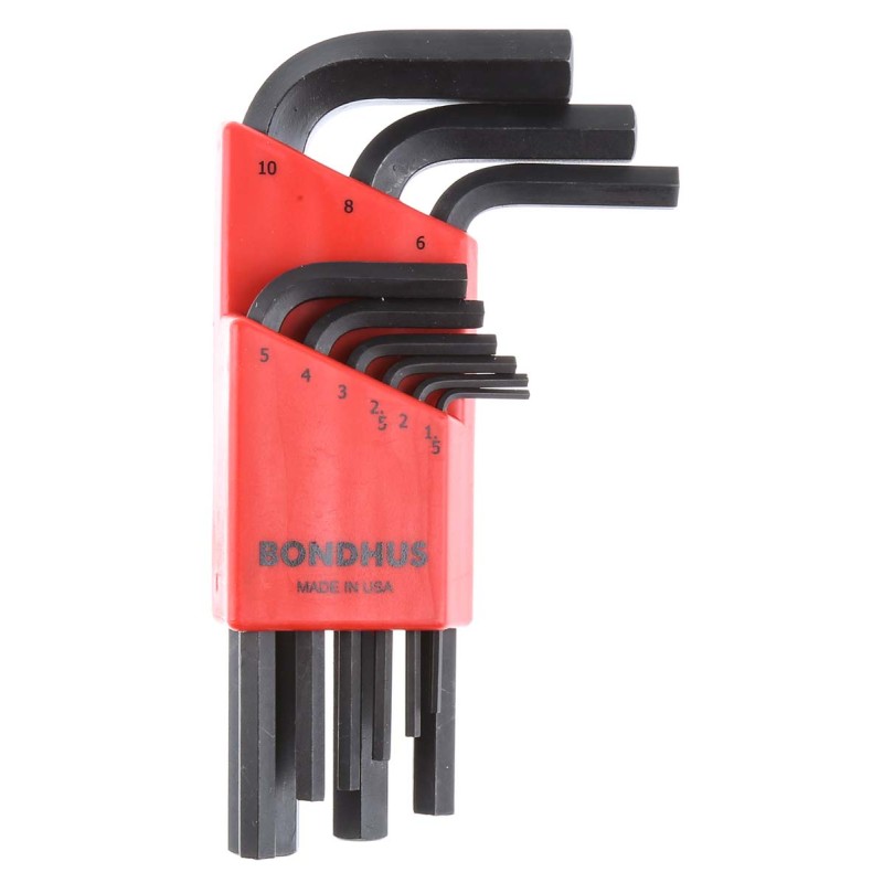 1 pcs - Bondhus 9 piece L Shape Metric Hex Key Set, 1.5 - 10mm
