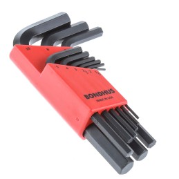 1 pcs - Bondhus 9 piece L Shape Metric Hex Key Set, 1.5 - 10mm