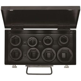 1 pcs - Bahco 8-Piece Metric 3/4 in Impact Socket Set , 6 point