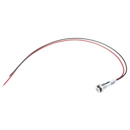 1 pcs - RS PRO White Panel Mount Indicator, 24V dc, 6mm Mounting Hole Size, Lead Wires Termination, IP67