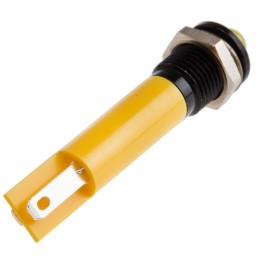 1 pcs - RS PRO Yellow Panel Mount Indicator, 24V ac, 8mm Mounting Hole Size, Solder Tab Termination