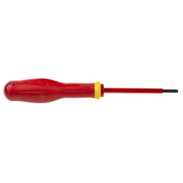 1 pcs - Facom Slotted Insulated Screwdriver, 3.5 x 0.6 mm Tip, 75 mm Blade, VDE/1000V, 179 mm Overall