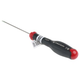 1 pcs - Facom Slotted Screwdriver, 2 x 0.4 mm Tip, 75 mm Blade, 169 mm Overall