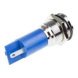 1 pcs - RS PRO Blue Panel Mount Indicator, 24V ac/dc, 16mm Mounting Hole Size, Solder Tab Termination