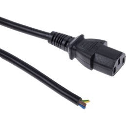 1 pcs - RS PRO IEC C13 Socket to Unterminated Socket Power Cord, 2m
