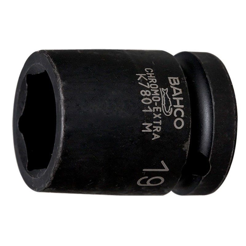 1 pcs - Bahco 19mm, 1/2 in Drive Impact Socket Hexagon, 38 mm length