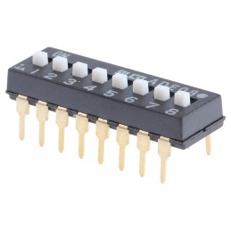 250 pcs - TE Connectivity 8 Way Through Hole DIP Switch SPST, Extended Slide Actuator