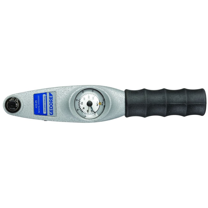 1 pcs - RS PRO Dial Torque Wrench, 0.3 - 4Nm, 1/4 in Drive, Square Drive