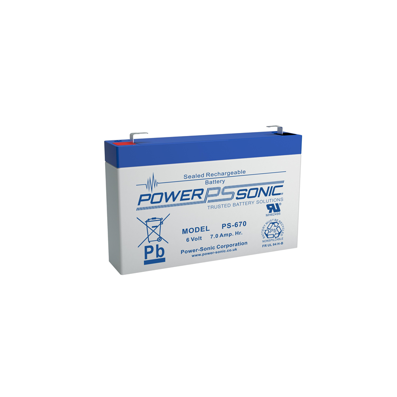 1 pcs : PS-670 F1 - BATTERY LEAD ACID 6V 7AH