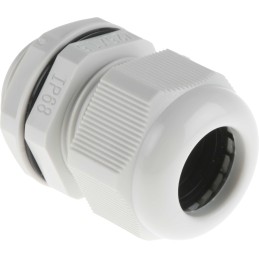 10 pcs - RS PRO Grey Nylon Cable Gland, M25 Thread, 13mm Min, 18mm Max, IP68