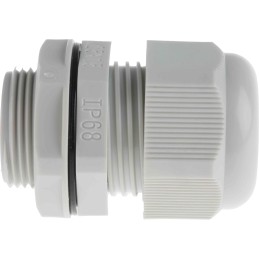 10 pcs - RS PRO Grey Nylon Cable Gland, M25 Thread, 13mm Min, 18mm Max, IP68