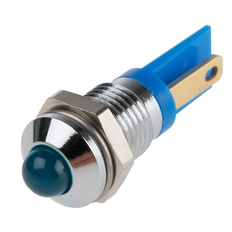 1 pcs - RS PRO Blue Panel Mount Indicator, 2V dc, 8mm Mounting Hole Size, Solder Tab Termination