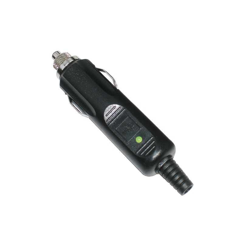 1 pcs : APP-001-GRN - AUTO PWR PLUG 12V 3A W/LED BLACK
