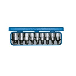 1 pcs - Gedore 9-Piece Metric 1/2 in Bit Socket Set , Hex Bit