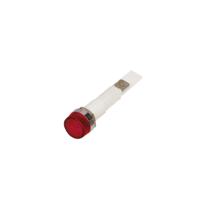 1 pcs - Arcolectric (Bulgin) Ltd Red Neon Panel Mount Indicator, 110V ac, 10mm Mounting Hole Size, Solder Tab Termination