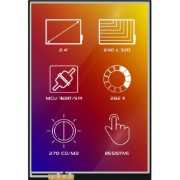 1 pcs - 4D Systems 4DLCD-24320240-RTP-IPS TFT LCD Colour Display / Touch Screen, 2.4in, 240 x 320pixels